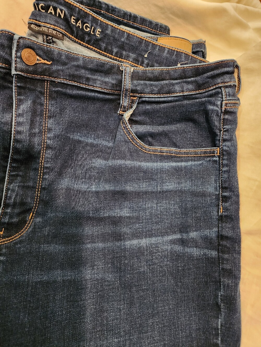 American Eagle Women's Plus Size Dark Wash Stretch Jeans - Picture 2 of 4